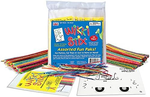 Kids' Party Favor Set, 50 Individual Mini Play Paks, 8 Wikki Stix and Activity Sheet per Pack, Gr... | Amazon (US)