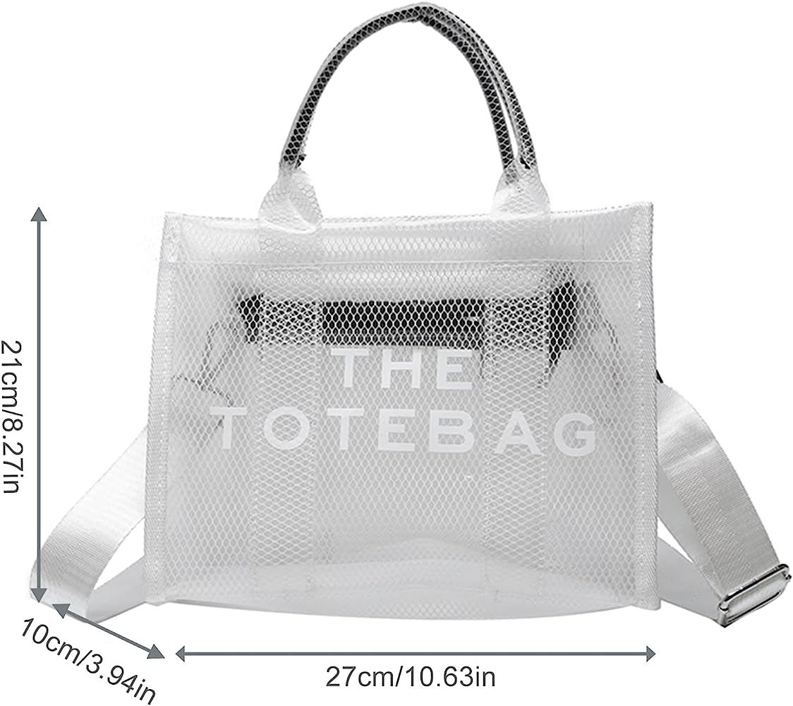 Clear Tote Bags for Women, The tote Bag Mini Clear Crossbody Bag Purse PVC Transparent Tote Handb... | Amazon (US)