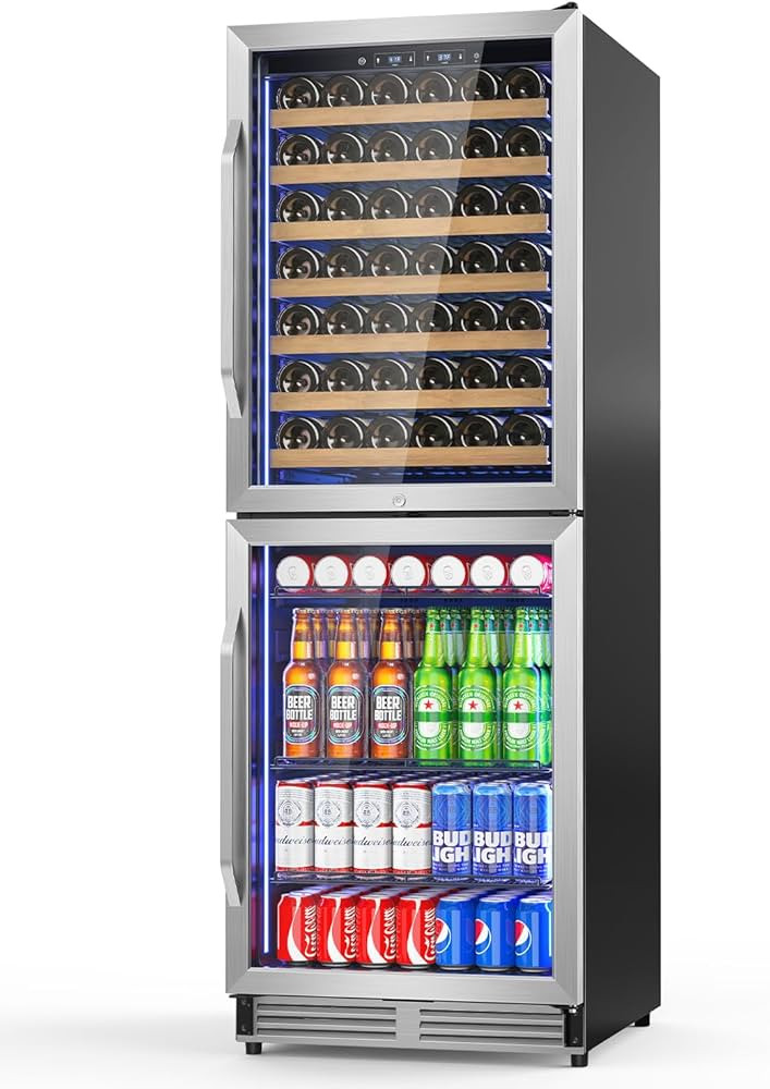 24 Inch Wide Wine and Beverage Refrigerator, 2 IN 1 Dual Zone Wine Cooler, Built-In/Freestanding ... | Amazon (US)