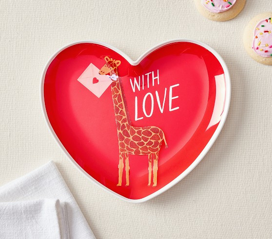 Rifle Paper Co. Valentine's Heart-Shaped Plate | Pottery Barn Kids