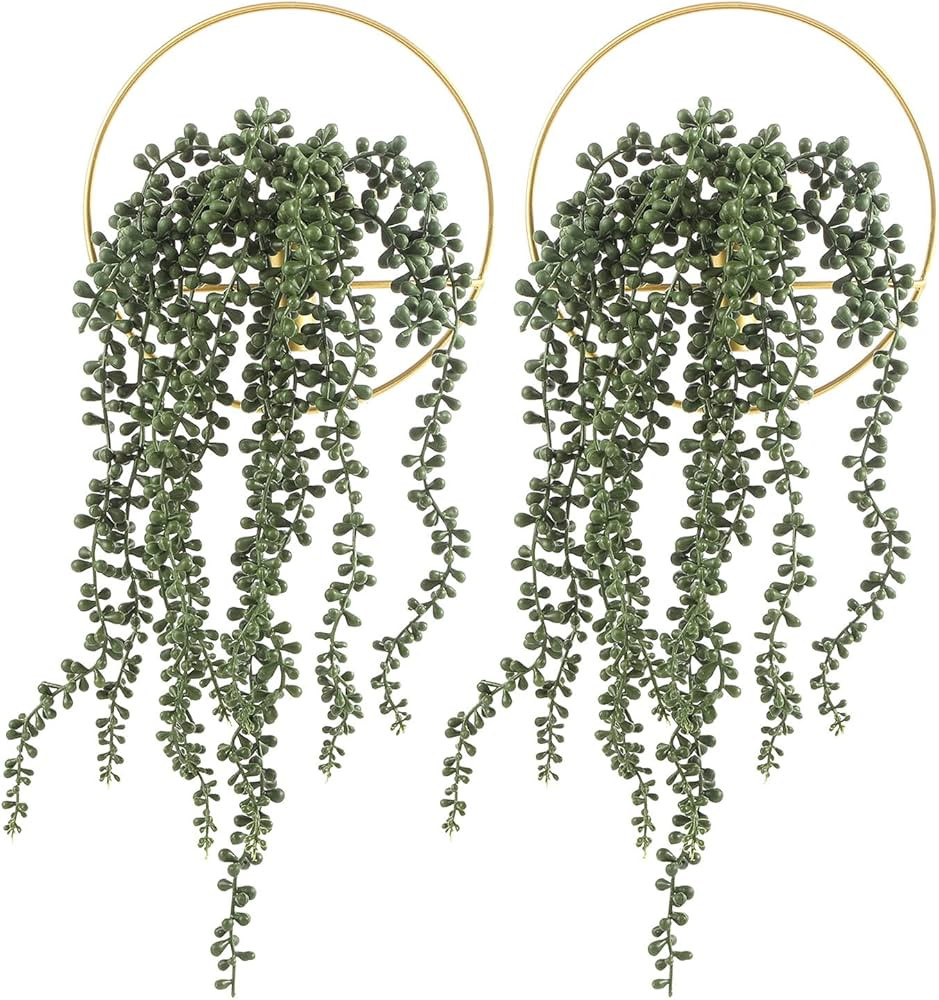 Pretty Jolly Wall Decor, Wall Metal vase Decoration Holder, Wall-Mounted Artificial Flowers, Gold... | Amazon (US)