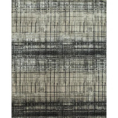 8' X 10' Black Abstract Hand Knotted Area Rug | Wayfair North America