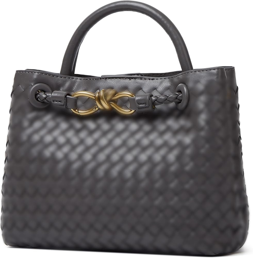 URAWOW Woven Bags for Women Bowknot Tote Hobo Shoulder Crossbody Bags PU Leather Handwoven Woven ... | Amazon (US)