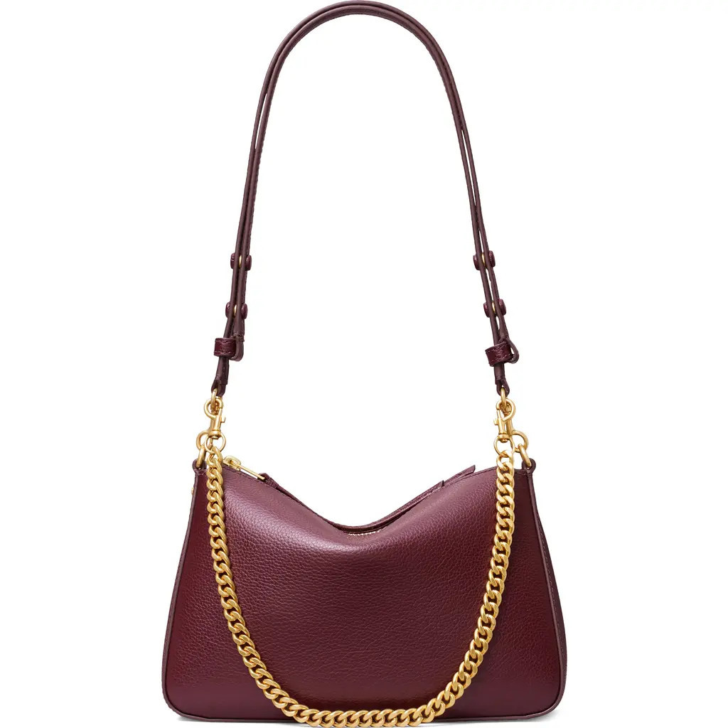 Tory Burch Small Perry Leather Shoulder Bag in Beetle Berry at Nordstrom | Nordstrom