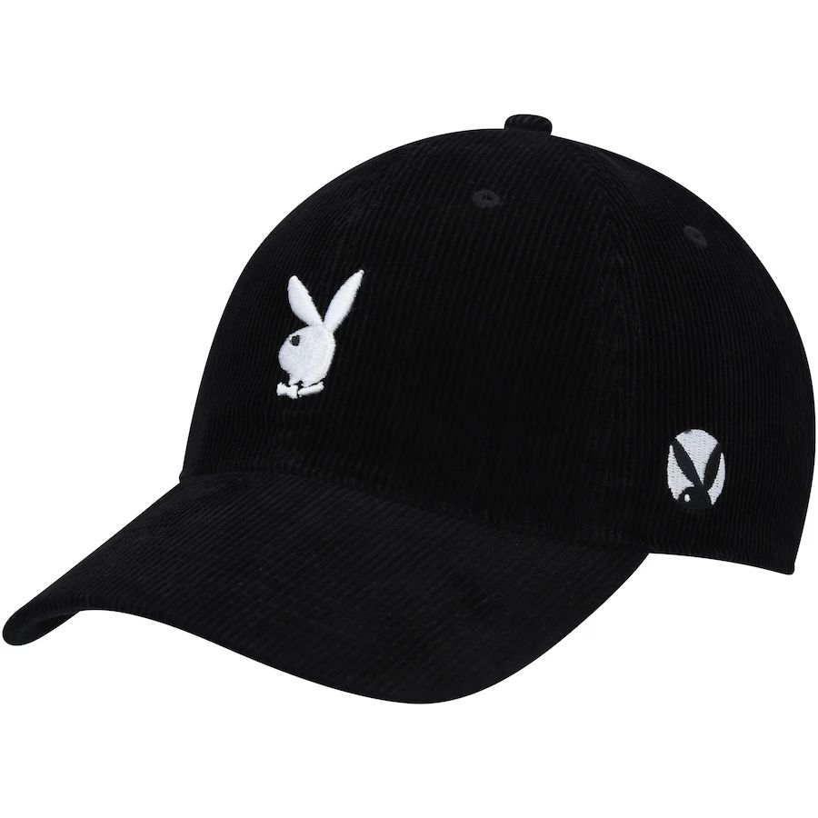 Playboy Corduroy Dad Adjustable Hat - Black | Lids