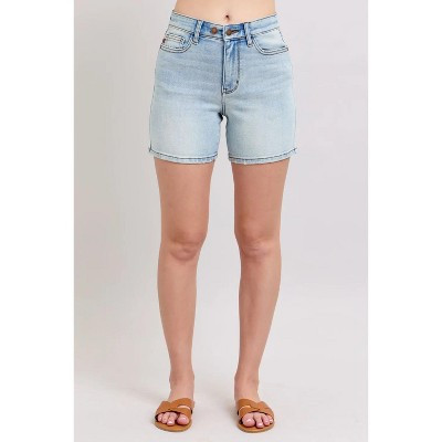 Judy Blue Full Size 2 Button Denim Shorts with Pockets Plus Size | Target