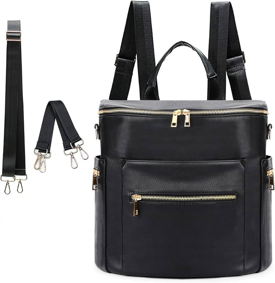 Diaper bag, Leather Diaper Bag Backpack by MF Store, Diaper Backpack with Laptop Sleeve,Changing ... | Amazon (US)