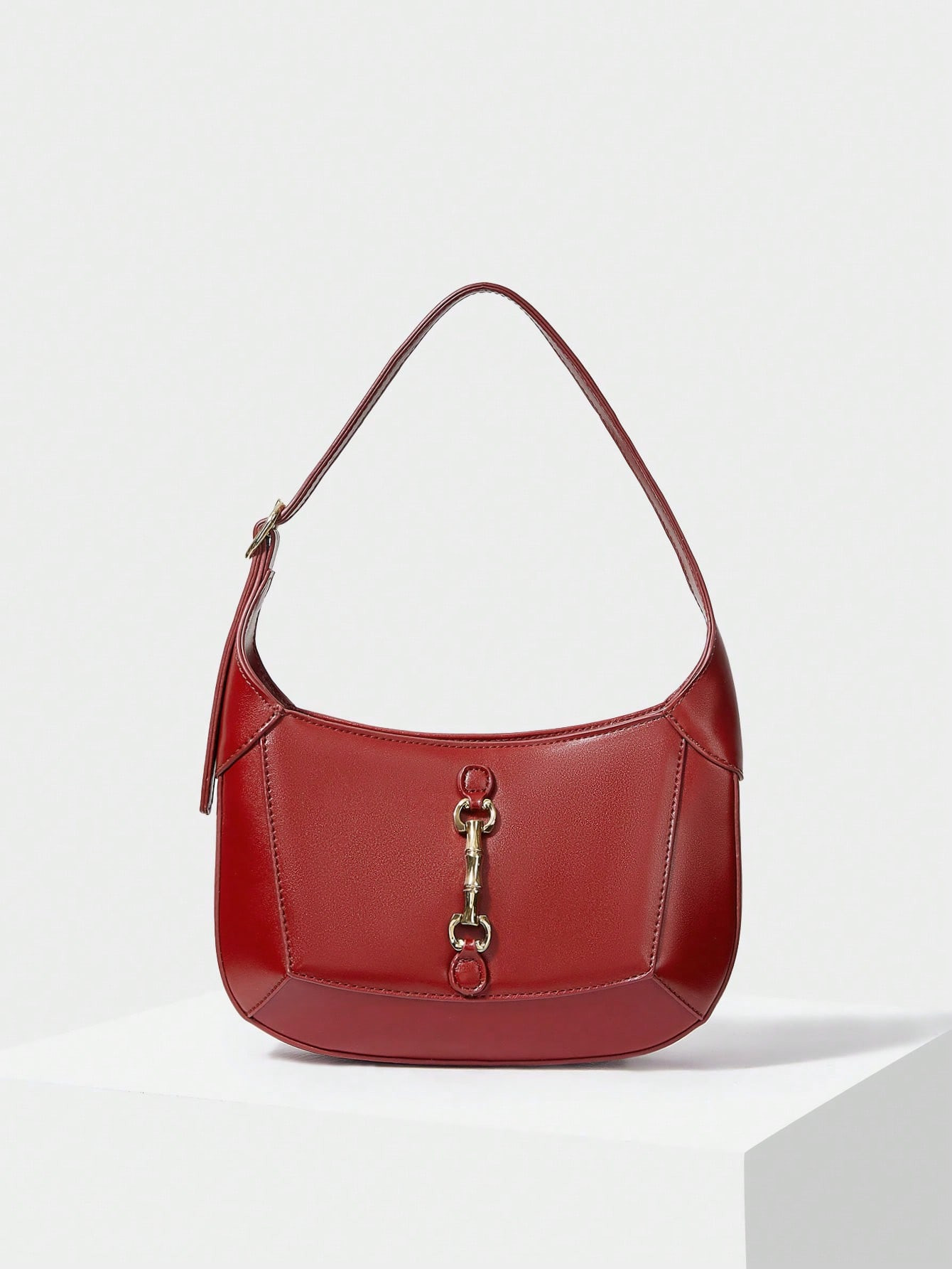 MOTF PREMIUM WOMEN'S COMMUTE MINIMALIST FASHION METALLIC DETAIL SHOULDER BAG | SHEIN