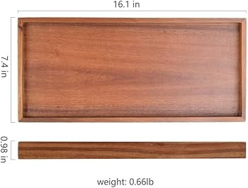 Wooden Tray, 16 * 7in Acacia Wood Serving Trays for Dinner Trays, Tea Tray, bar Tray, Breakfast T... | Amazon (US)
