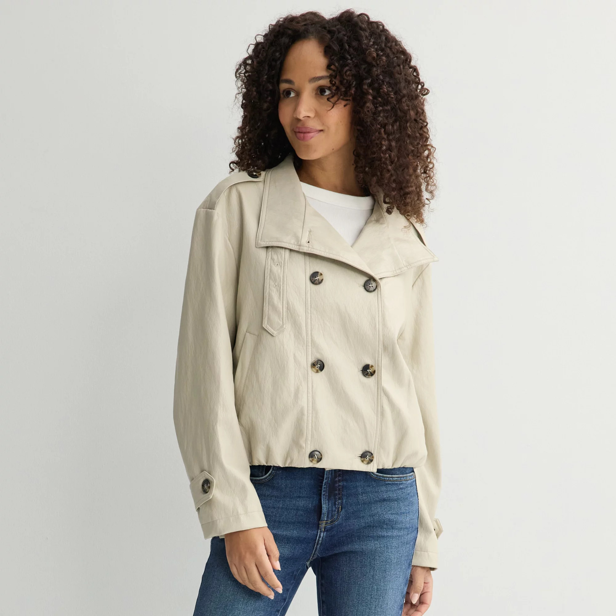 Women's Farmers Market Lightweight Pleather Jacket, Size: XL, Oyster | Kohl's