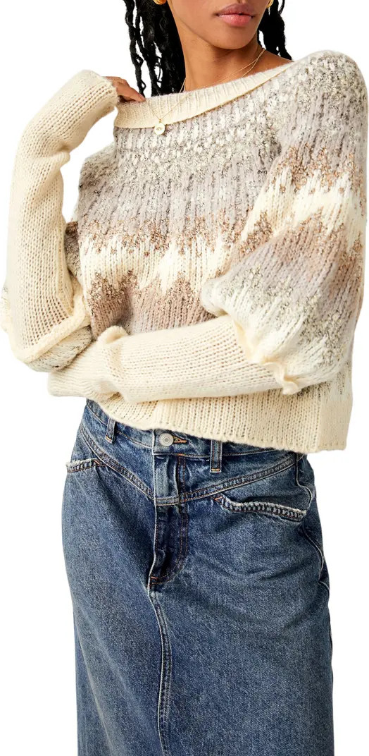 Free People Home for the Holidays Juliet Sleeve Sweater | Nordstrom | Nordstrom
