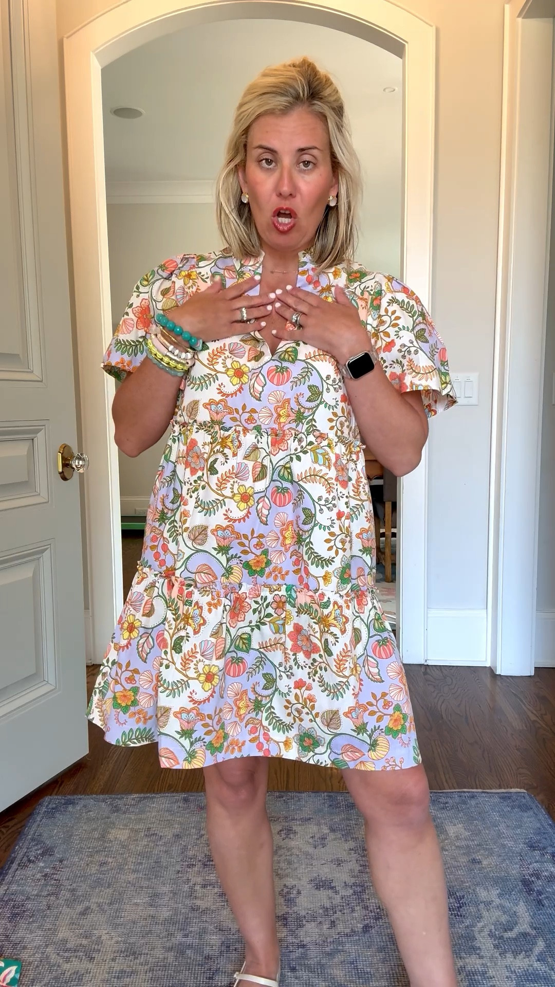 Goodness this floral print is a showstopper! This is so cute paired with these must-have mesh flats. I’m in small dress & 7 flat (I always size 1 down in flats)

#LTKOver40 #LTKSeasonal #LTKdayinmylife