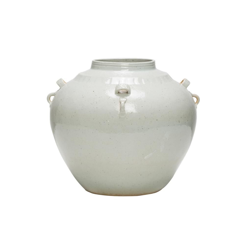 Gray Stoneware Decorative Vase | The Home Depot