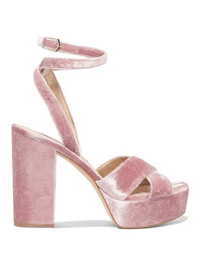Sam Edelman - Mara Velvet Platform Sandals - Antique rose | NET-A-PORTER (UK & EU)