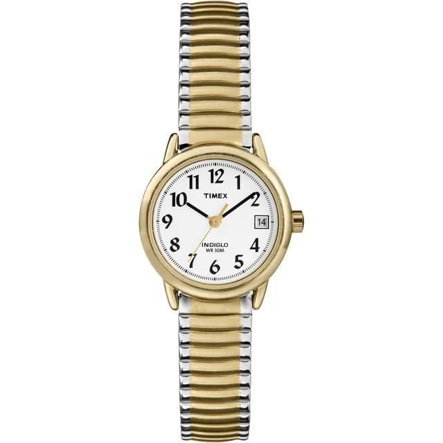 Timex Women's Easy Reader Date Two-Tone/White 25mm Casual Watch, Extral-Long Expansion Band - Wal... | Walmart (US)