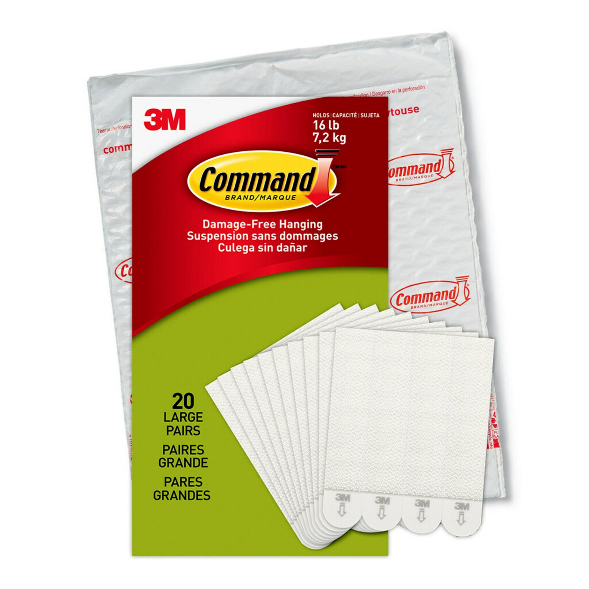 Command Large, White Picture Hanging Strips, White, 20 Strips Per Pack | Walmart (US)