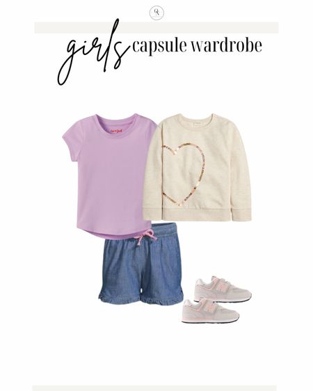 Shorts outfit from the girls capsule wardrobe for spring!

Here are the rest of the suggested items from the spring capsule for toddlers, little kids and tweens: 

5x short sleeve shirts in a mix of print and solid.

4x long sleeve Tshirts in a mix of print and solid

2x casual dresses. If your girl is more of a dress gal I recommend 5 casual dresses and doing fewer long sleeve and short sleeve Tshirts.

Jackets // rain coat, denim jacket, pullover

Bottoms // 2 pairs of jeans (light and dark), 4-5 pairs of leggings to wear under dresses and by themselves with Tshirts, 5 pairs of shorts 

Dressy dress

Accessories // Socks for sneaker, socks for dress shoes, headband, sunglasses, and a cute bag

Shoes // dress shoes, casual shoes like crocs, natives or keens, and a pair of sneakers

Spring capsule wardrobe, kids capsule wardrobe, girls outfits, outfits for kids, outfits for girls, girls capsule wardrobe, spring outfits for kids 

#LTKkids #LTKSpringSale #LTKSeasonal