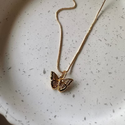 Butterfly Necklace Gold  - Honeycat | Target