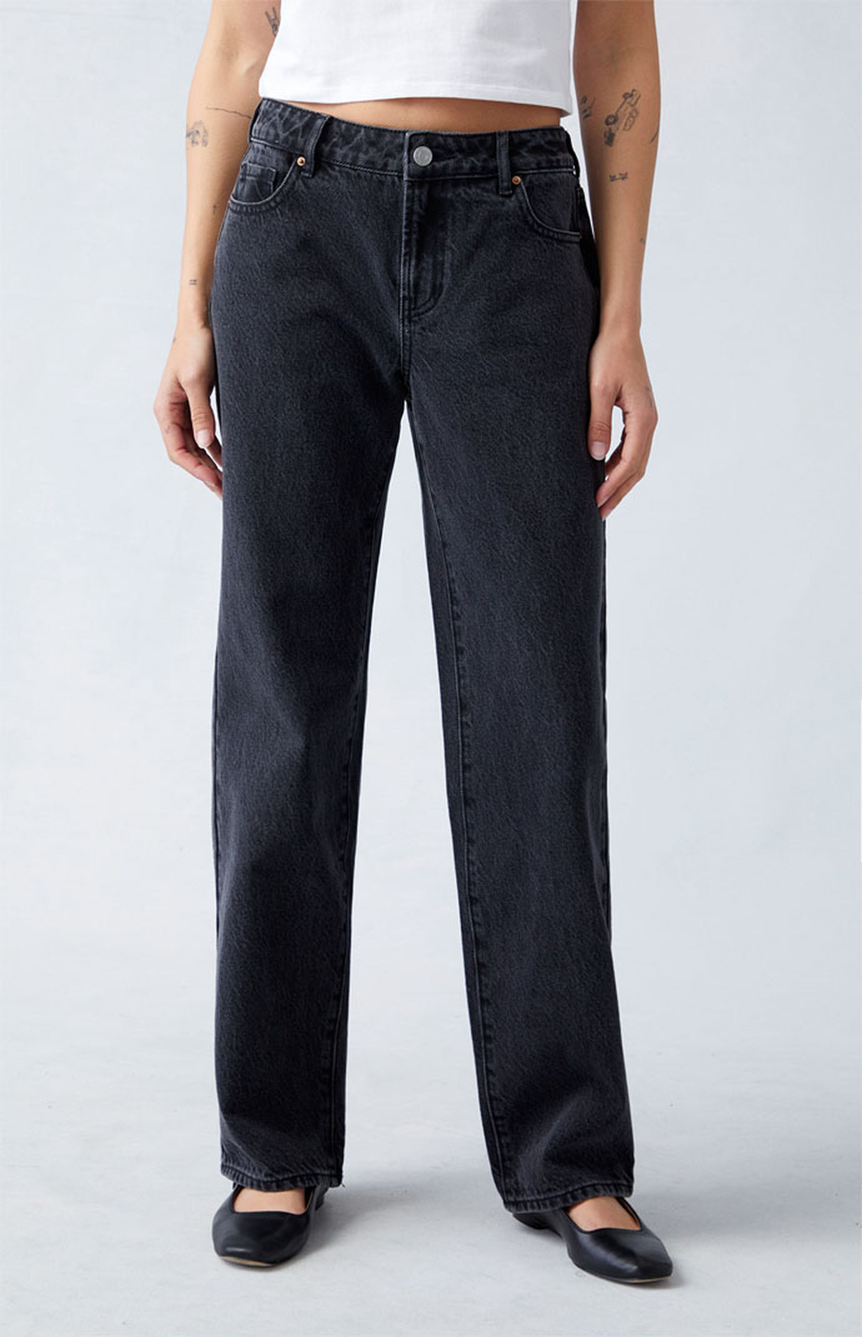 PacSun Eco Black Low Rise Straight Leg Jeans | PacSun