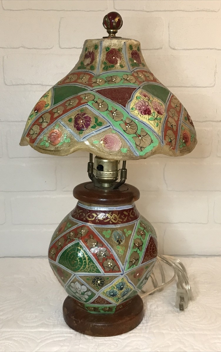 Antique Vintage Camel Skin Hide Lamp Hand Made Vintage Hand Painted  | eBay | eBay US