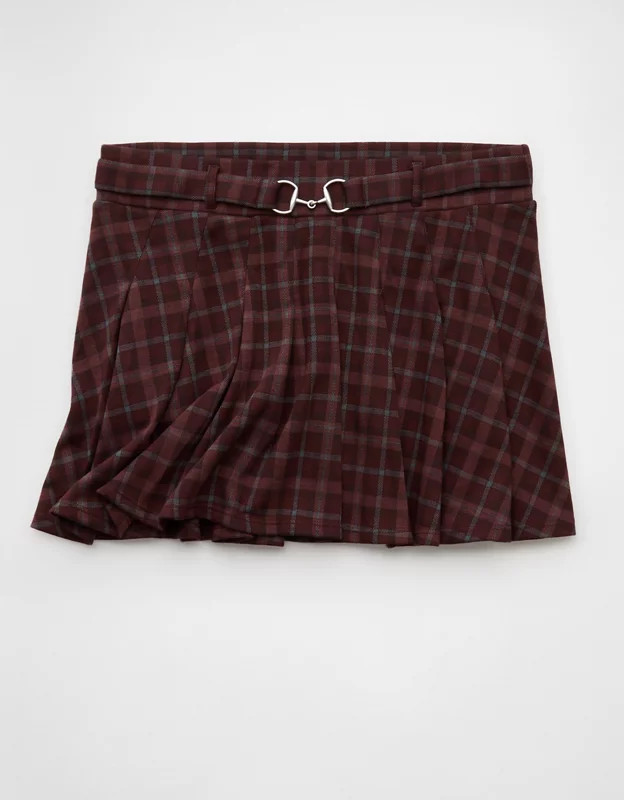AE Mid-Rise Belted It-Knit Skort | American Eagle Outfitters (US & CA)