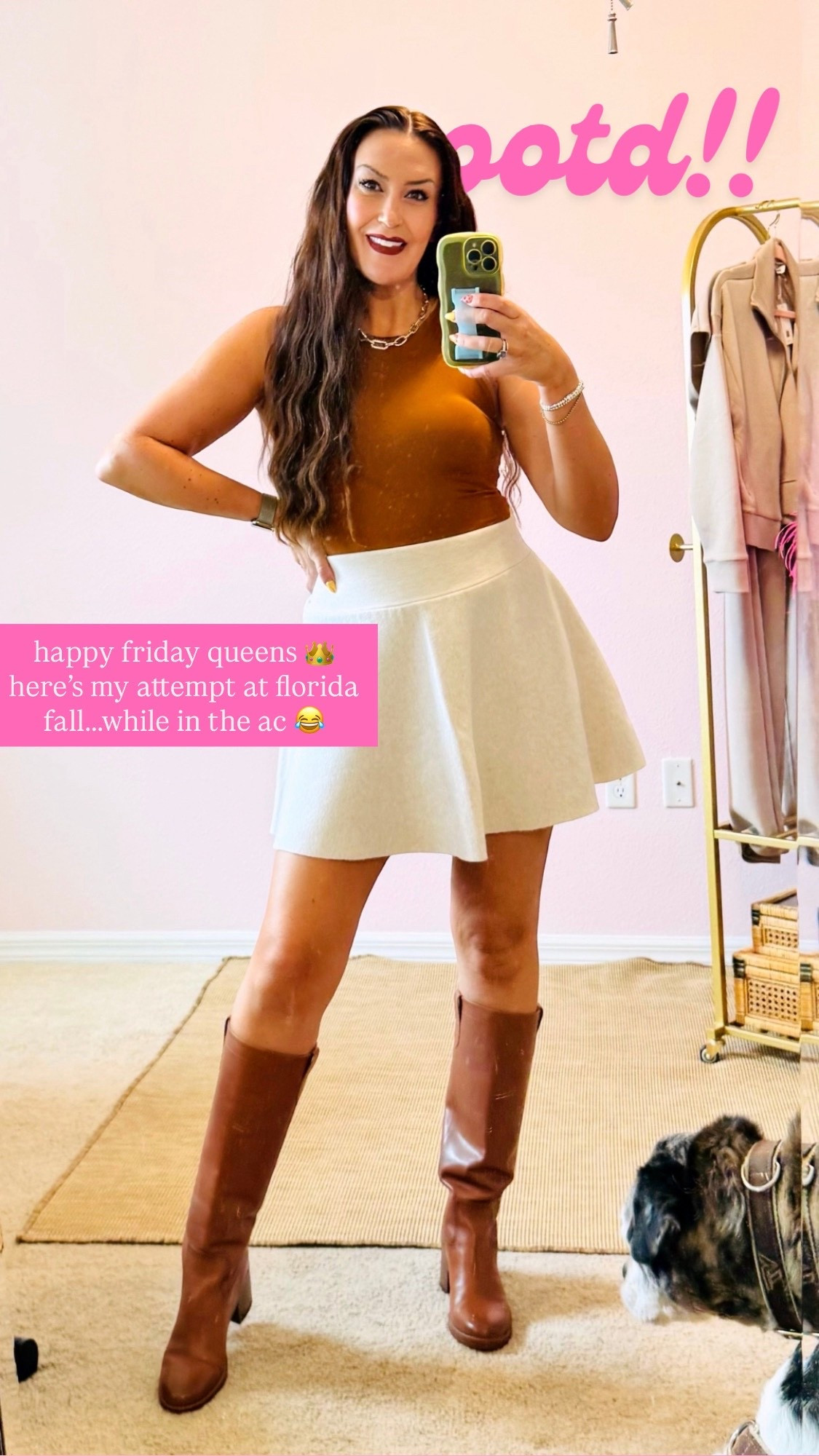 attempt at florida fall while indoors in the ac 🤣 it’s currently 84° outside for context

#LTKSaleAlert #LTKSeasonal #LTKFindsUnder50