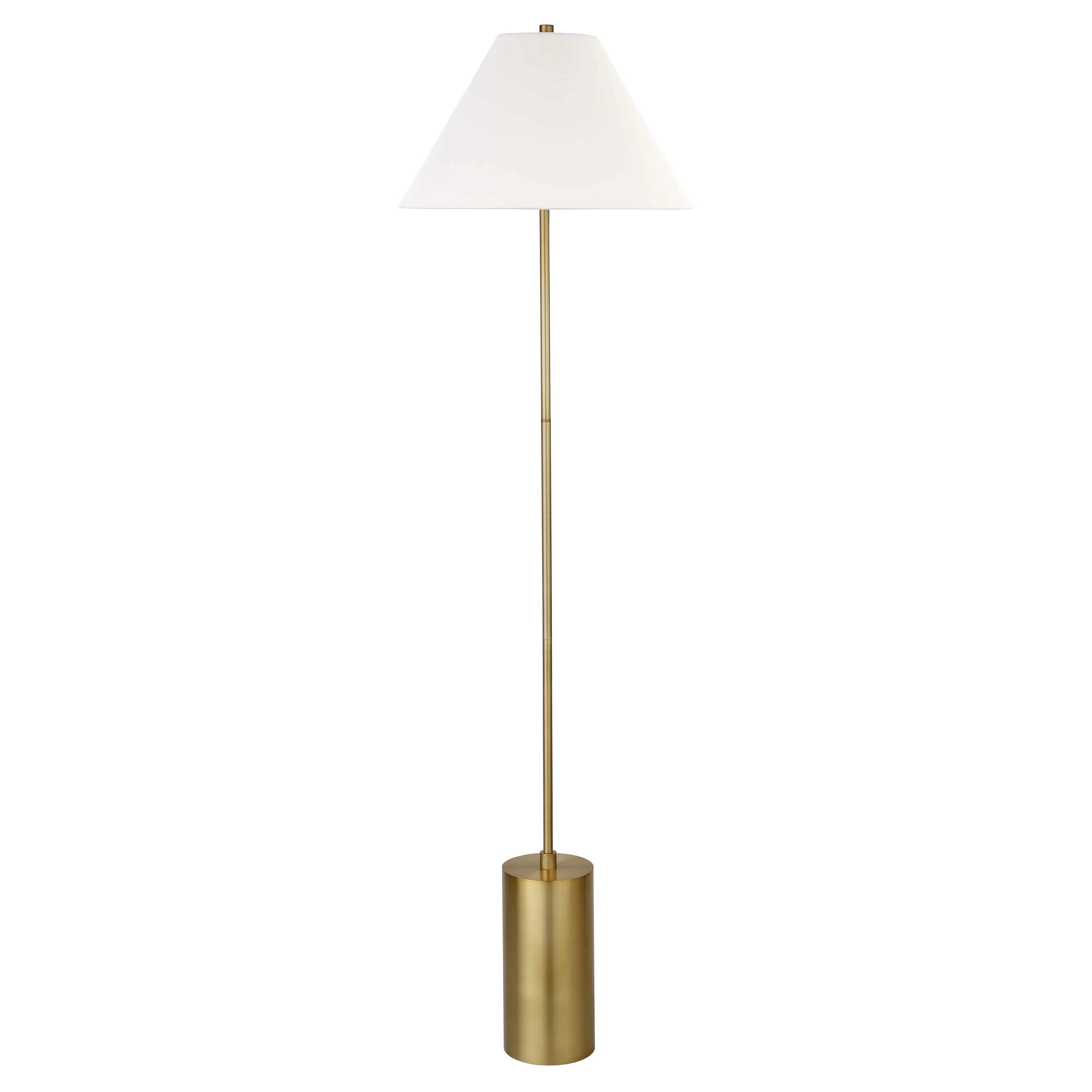 Evelyn&Zoe Somerset 64" Tall Floor Lamp with Empire Fabric Shade, Brass/White - Walmart.com | Walmart (US)