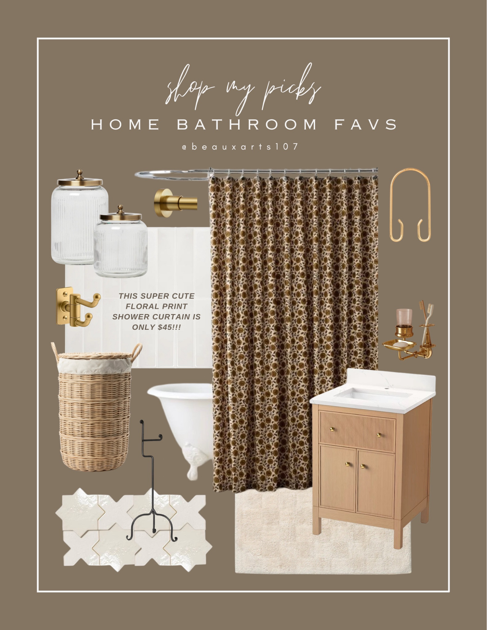 Shop a few of my bathroom favs including this super cute shower curtain with amber interior vibes for only $45!

#LTKSaleAlert #LTKHome #LTKStyleTip