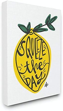 Stupell Industries Squeeze The Day Lemon Graphic Yellow and Green Illustration Canvas Wall Art, 16 x | Amazon (US)