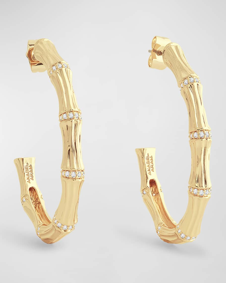Anabel Aram Jewelry Bamboo Single Hoop Earrings | Neiman Marcus