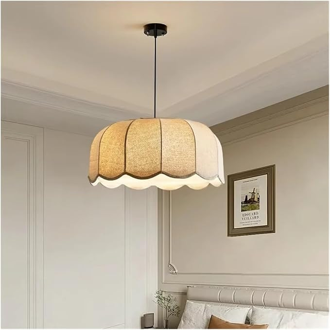 Banana Leaf Pendant Lamp Japanese Linen Fabric Light Bedroom Loft Restaurant Hanging Lamp Japanes... | Amazon (US)