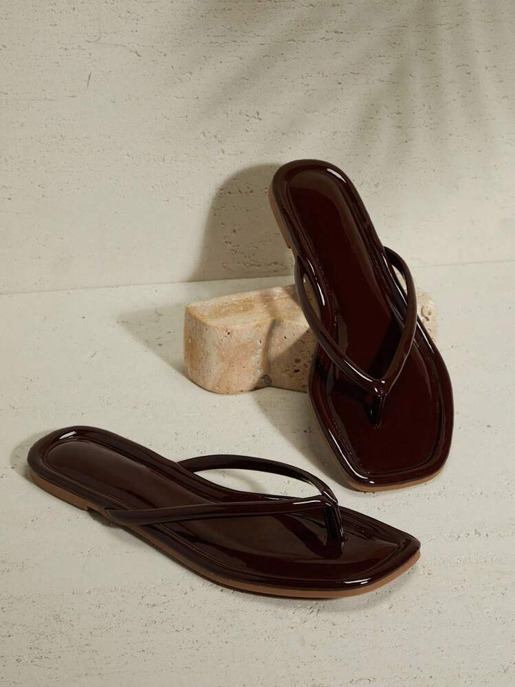 Hauture Women Comfortable Classic Thong Flat Sandals For Christmas | SHEIN