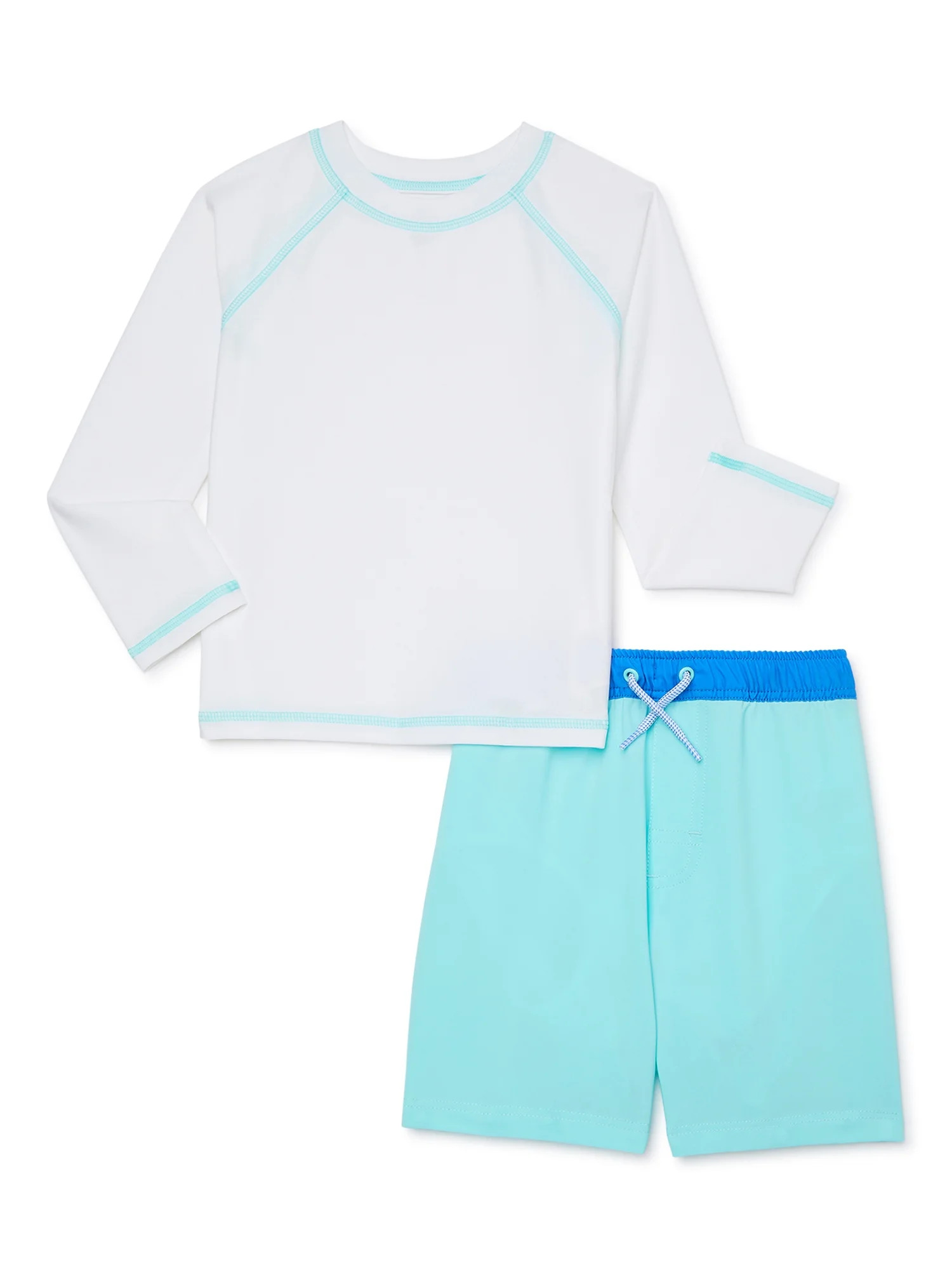 Wonder Nation Toddler Boy Rashguard and Board Shorts Swim Set with UV Protection, Sizes 12M-5T | Walmart (US)