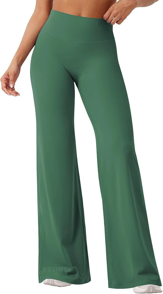 YEOREO Workout Leggings Womens No Front Seam Straight Leggings 29"/ 31.5"/ 33"/ 35" High Waist Bu... | Amazon (US)