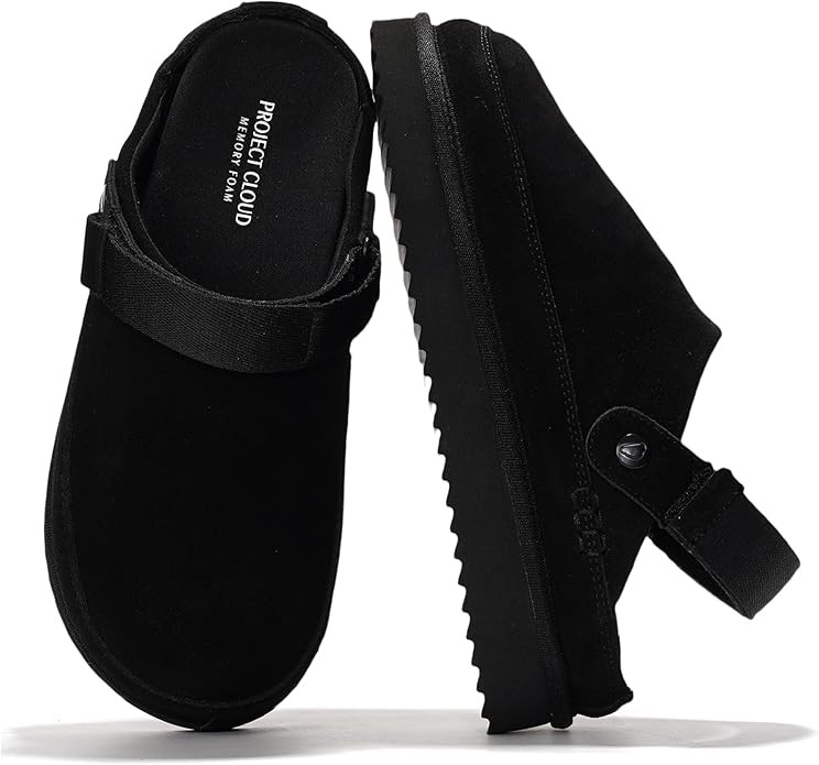 Project Cloud Genuine Suede Clogs for Women - Memory Foam Womens Clogs & Mules with Adjustable St... | Amazon (US)