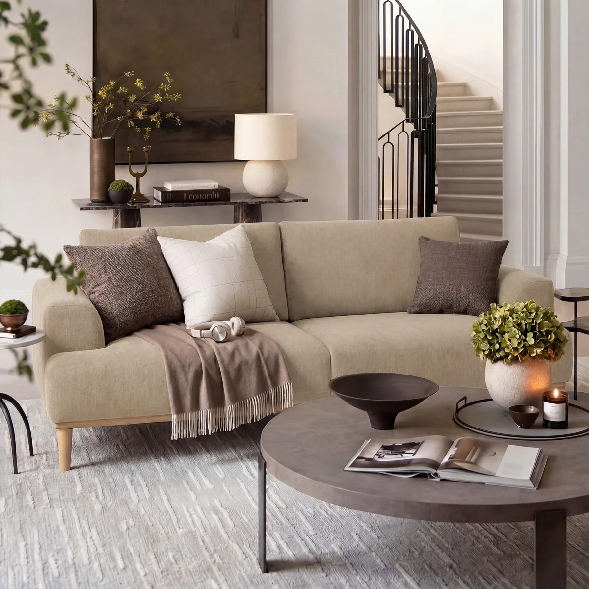 Upholstered Standard Sofa with Solid Wood Legs | Wayfair North America