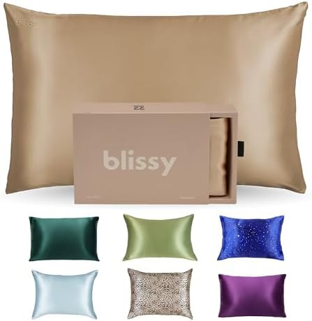 Blissy Silk Pillowcase - 100% Pure Mulberry Silk - 22 Momme 6A High-Grade Fibers - Silk Pillow Co... | Amazon (US)