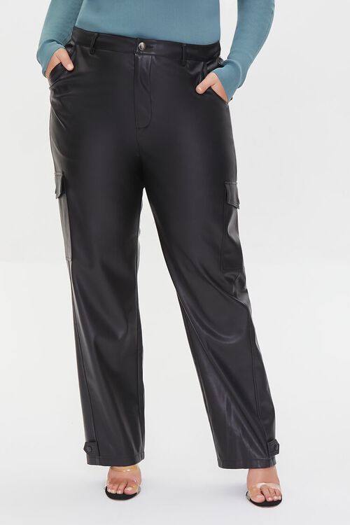 Plus Size Faux Leather Ankle Pants | Forever 21 | Forever 21 (US)