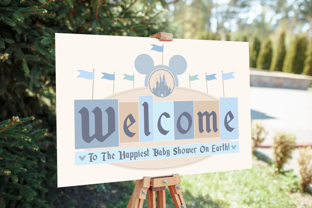 Disneyland Baby Shower Party Welcome Sign, Disneyland Party Decoration, Digital File - Etsy | Etsy (US)