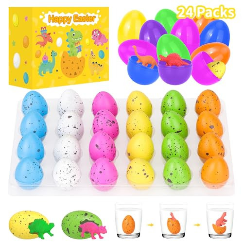 yocjoky 24 PCS Easter Eggs Fillers - Dinosaur Egg with Mini Toys Inside for Easter Baskets - Easter Egg Hunt, Toddler, Kids, Boys, Party Favor Supplies | Amazon (US)