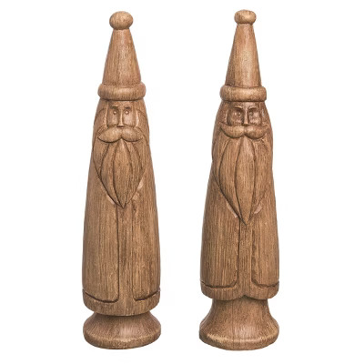 Res Wood Look Slim Santa Set of 2 | Target