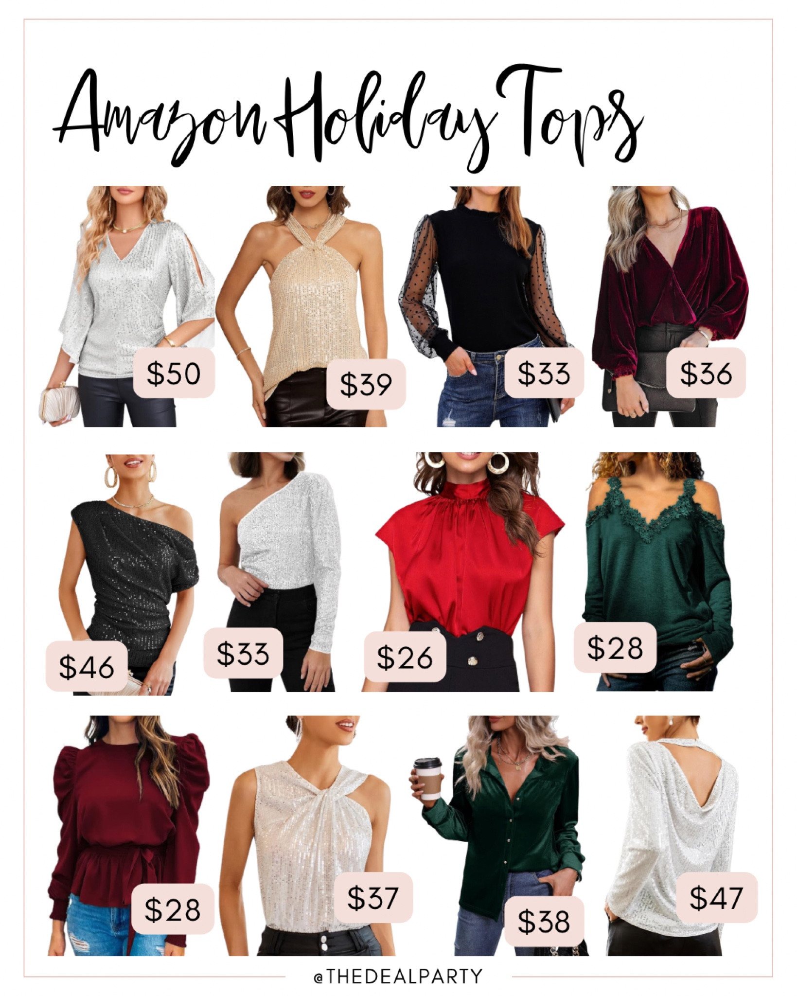 Holiday Tops | Holiday Blouses | Holiday Outfits | Christmas Outfits | Sequin Tops 

#LTKHoliday #LTKfindsunder100 #LTKSeasonal