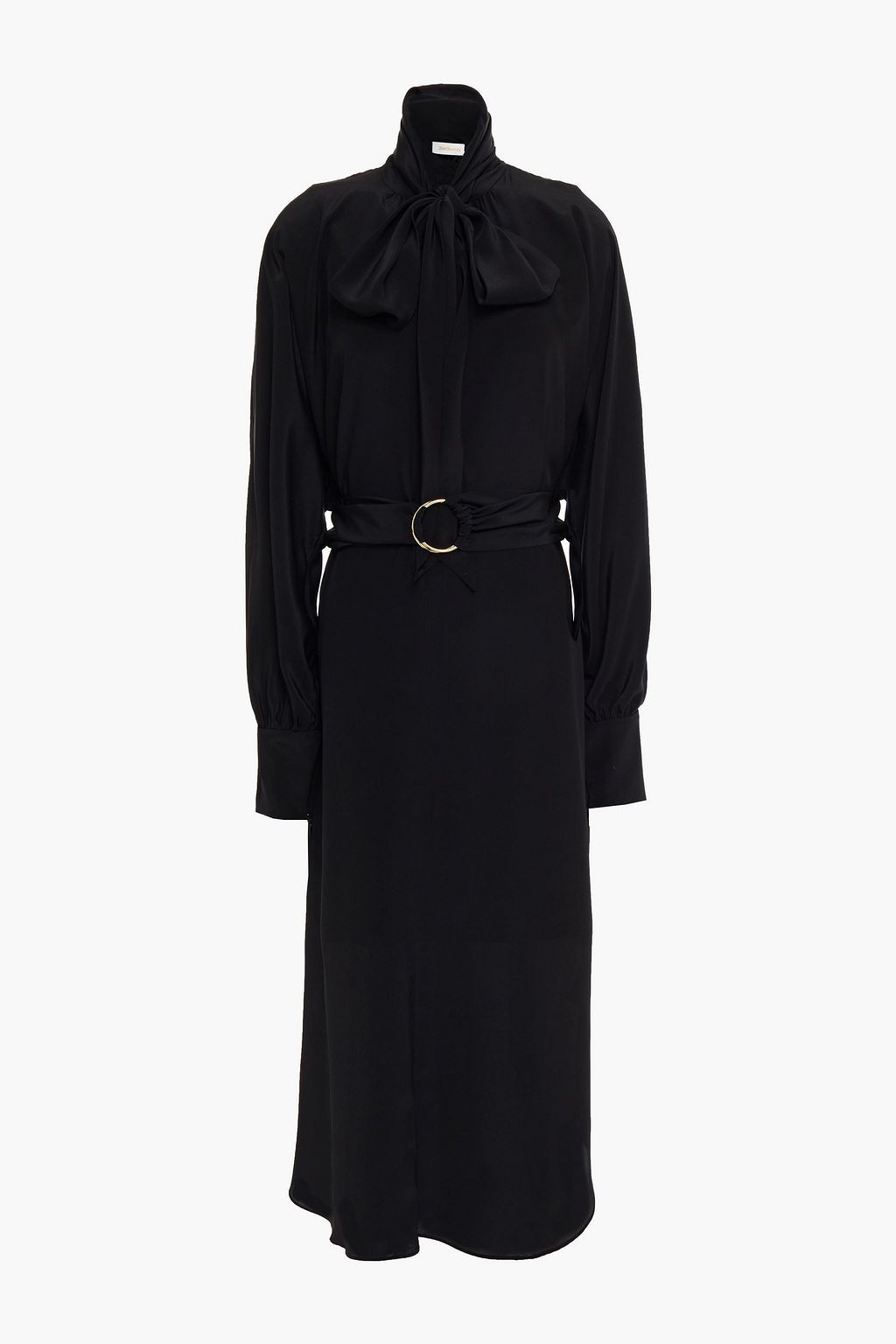 Black Batwing pussy-bow belted silk crepe de chine midi dress | ZIMMERMANN | THE OUTNET | The Outnet (UK and Europe)