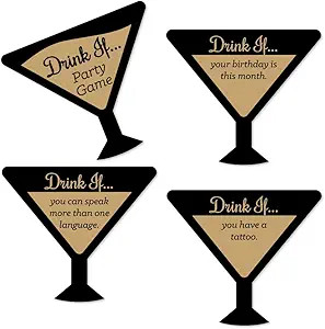 Big Dot of Happiness Drink If Game - Martini Glass - Fun Drinking Game Cards - 24 Count | Amazon (US)