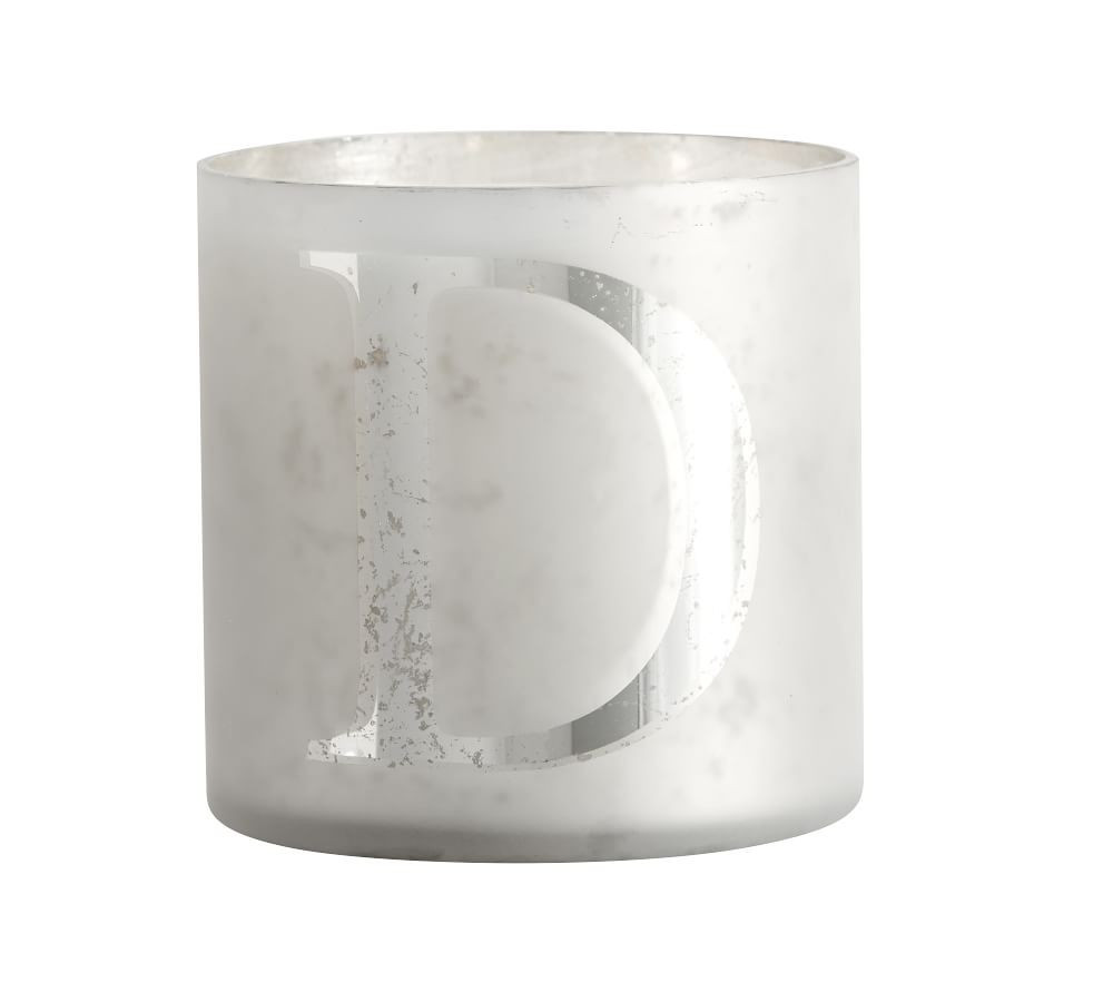 Alphabet Mercury Glass Scented Candle, Frosted Pine, Silver, J | Pottery Barn (US)