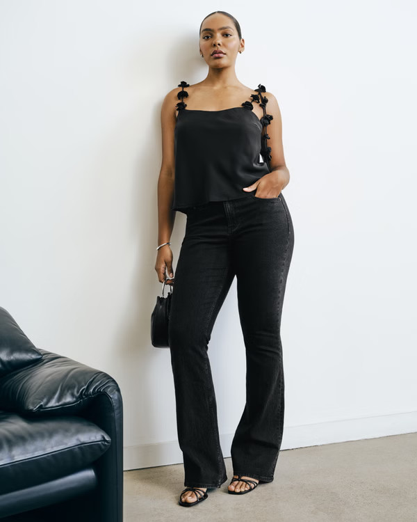 Women's Curve Love Mid Rise Bootcut Jean | Women's Bottoms | Abercrombie.com | Abercrombie & Fitch (UK)