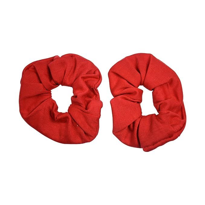 Set of 2 Large Solid Scrunchies - Red | Amazon (US)