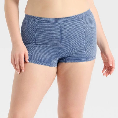 Women's Seamless Boy Shorts Underwear - Colsie™ Dark Blue 1X | Target