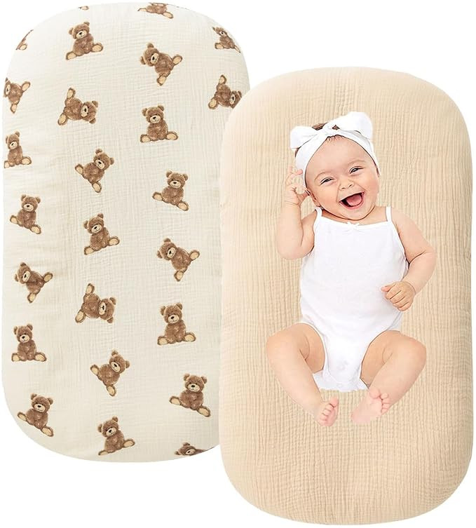 Little Jump Organic Cotton Muslin Baby Lounger Covers, 2 Pack, Soft Removable Slipcovers for Newb... | Amazon (US)