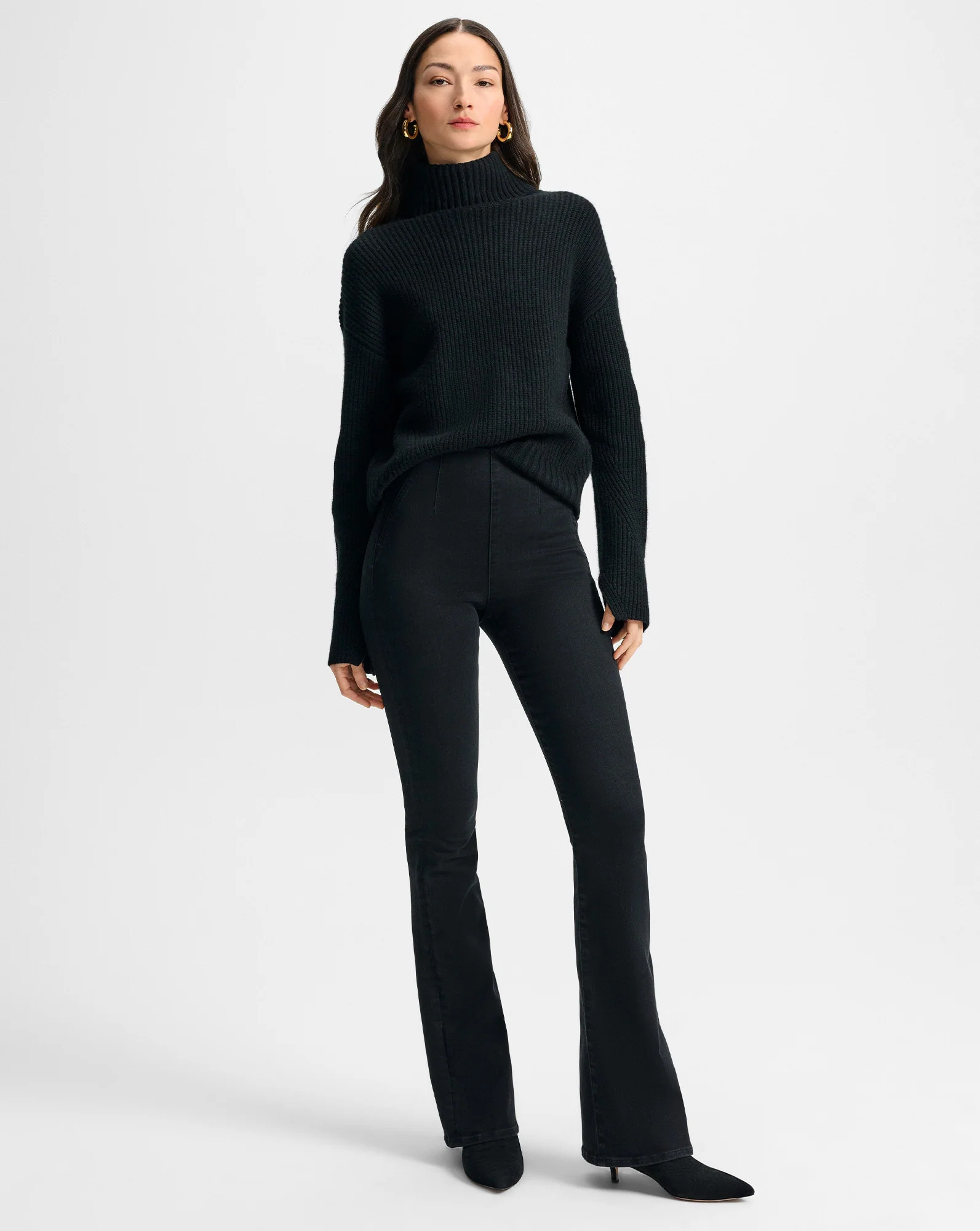 Veronica Beard Beverly Off-Duty Skinny-Flare Jean Onyx | Veronica Beard